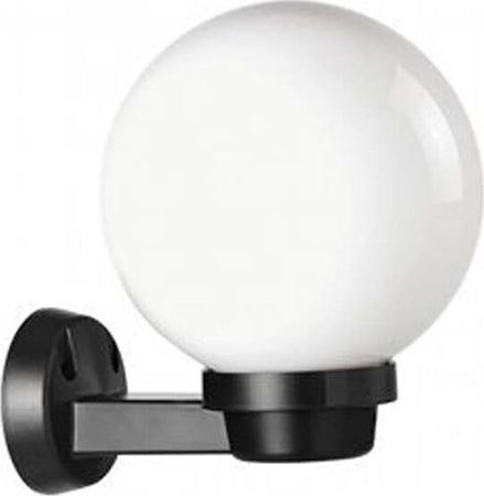 Applique-Da-Esterno-Contemporanea-Globo-Termoplastica-E-Nero-1-Luce-E27