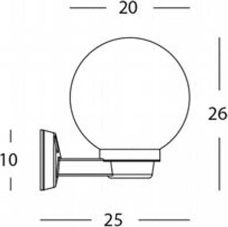 Applique-Da-Esterno-Contemporanea-Globo-Termoplastica-E-Nero-1-Luce-E27