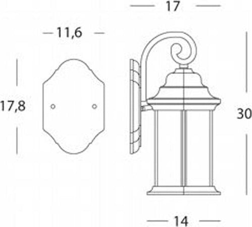 Applique-Da-Esterno-Contemporanea-Rude-Alluminio-E-Vetro-Ruggine-1-Luce-E27
