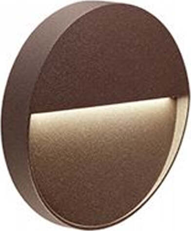 Applique-Da-Esterno-Geo-Round-Alluminio-E-Termoplastica-Caffè-Led-3W-4000K