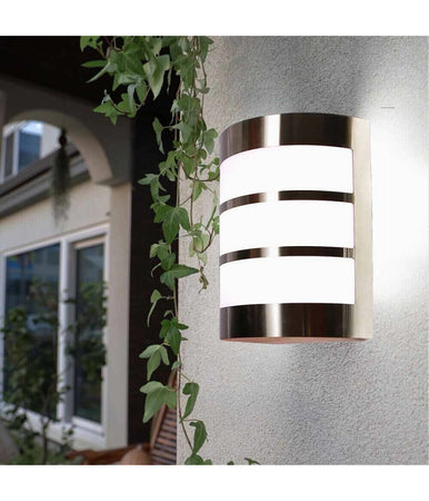 Applique Da Esterno In Acciaio A Fasce Attacco E27 Lampada Da Parete Ip44 S250-a