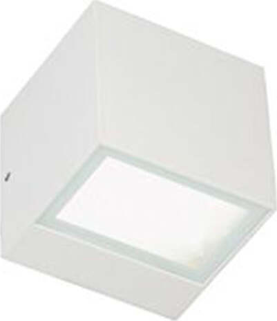 Applique-Da-Esterno-Mini-Biemissione-Box-Alluminio-Bianco-5,5+5,5W-Led-3000K