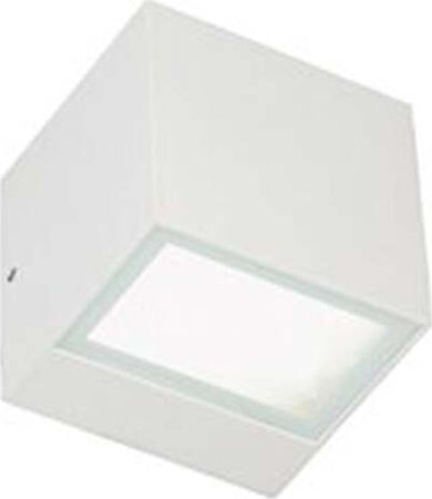 Applique-Da-Esterno-Mini-Biemissione-Box-Alluminio-Bianco-5,5+5,5W-Led-4000K