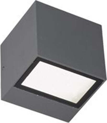 Applique-Da-Esterno-Mini-Biemissione-Box-Alluminio-Grafite-5,5+5,5W-Led-3000K