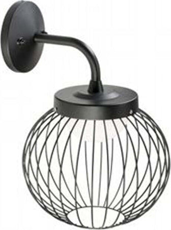 Applique-Da-Esterno-Moderna-Cage-Alluminio-E-Termoplastica-Nero-Led-20W-4000K