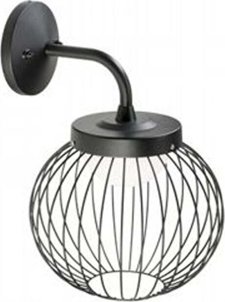 Applique-Da-Esterno-Moderna-Cage-Alluminio-E-Termoplastica-Nero-Led-20W-4000K