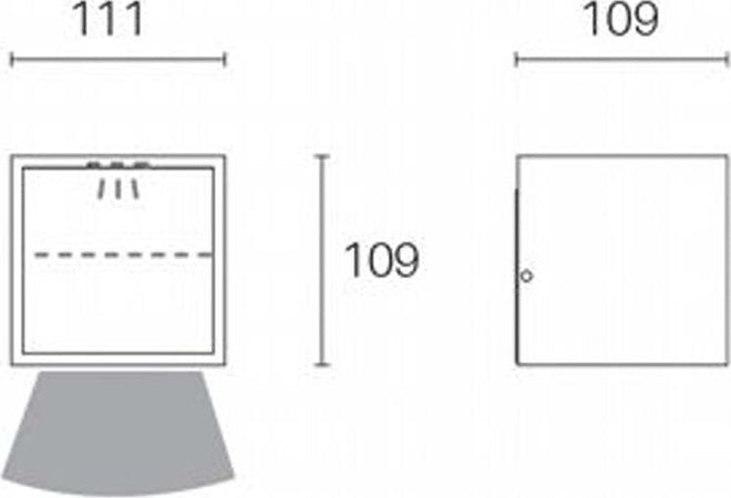 Applique-Da-Esterno-Moderna-Niko-Alluminio-E-Vetro-Bianco-Led-9W-4000K