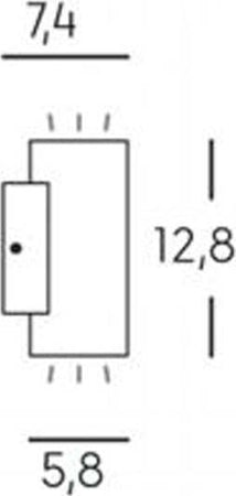 Applique-Da-Esterno-Moderna-Sino-Alluminio-E-Vetro-Grigio-Led-3+3W-4000K