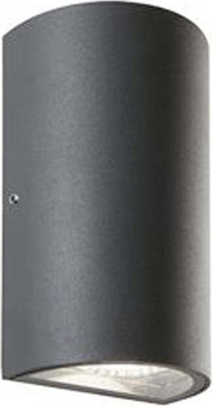 Applique-Da-Esterno-Moderna-Trump-Alluminio-E-Vetro-Grigio-Led-6+6W-4000K