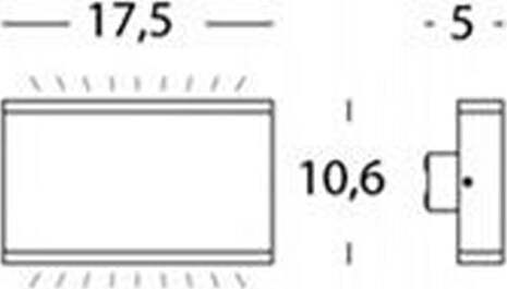 Applique-Da-Esterno-Moderna-Wave-Alluminio-E-Termoplastica-Grigio-Led-7+7W-4000K