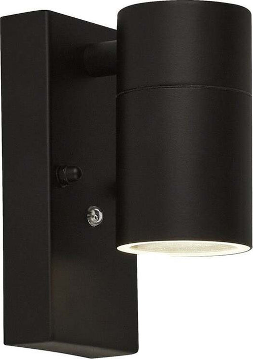 Applique-Da-Esterno-Rochester-Acciaio-Nero-Vetro-Trasparente-1-Luce-Gu10