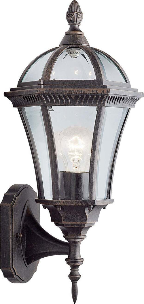 Applique-Da-Esterno-Vintage-Lato-Alto-Capri-Alluminio-Marrone-Vetro-1-Luce-E27