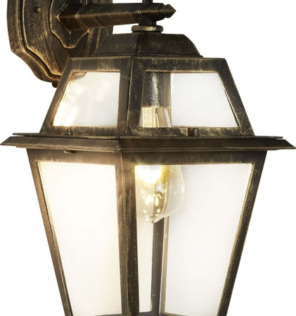 Applique-Da-Esterno-Vintage-Nuova-Orleans-Alluminio-Nero-Antico-Vetro-1-Luce-E27