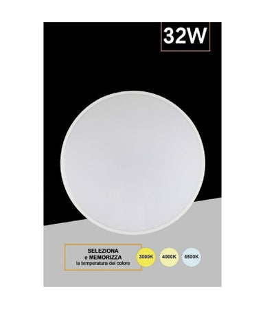 Applique Da Muro Parete Led Rotondo 32 W Ip44 3 Temperature Di Luce Es-pn380-3c