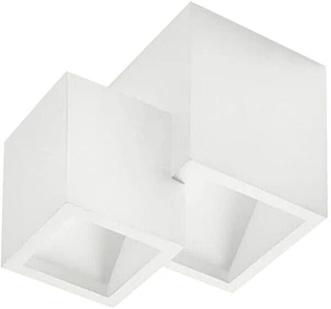 Applique Da Parete 2 X Cubo In Gesso Verniciabile Lampada Doppia Luce G9 Universo