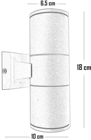 Applique Da Parete A Doppia Luce Giardino Esterno 2 X Porta Faretto Gu10 Es01b Universo