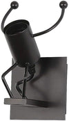 Applique Da Parete A Forma Di Omino Lampada Decorativa In Metallo Nero E27 Universo