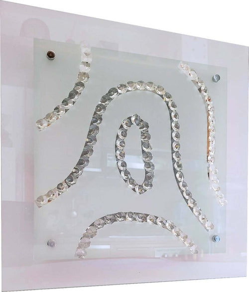 Applique Da Parete a Led 18 W 4000 K 1535 Lumen Novecento Modello Sassi in Vetro Trasparente Con Inserti Illuminazione/Illuminazione per interni/Illuminazioni per pareti/Applique Ideart - Valdilana, Commerciovirtuoso.it