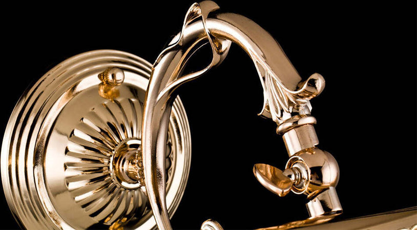 Applique-Da-Parete-Classico-Picasso-Metallo-Oro-2-Luci-E14-25W