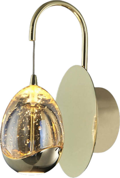 Applique-Da-Parete-Contemporaneo-Golden-Egg-Oro-E-Vetro-Pulegoso-Led-4,8W