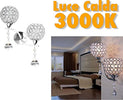 Applique Da Parete Doppia Lampada Tondo Cristalli Luce Led Caldo 3000 Lampadario Applique per interno Trade Shop italia - Napoli, Commerciovirtuoso.it