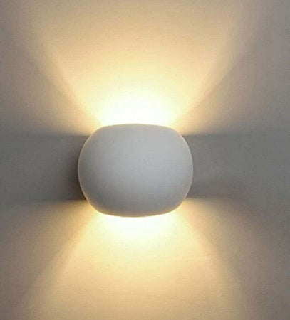 Applique Da Parete In Gesso Tondo Up E Down Lampada Attacco G9 Verniciabile E07 Casa, arredamento e bricolage > Illuminazione da interno > Applique per interno Trade Shop italia - Napoli, Commerciovirtuoso.it