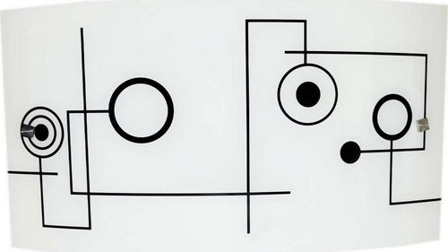 Applique Da Parete in Vetro Bianco Satinato Con Disegno Geometrico Nero Novecento Modello Megan Illuminazione/Illuminazione per interni/Illuminazioni per pareti/Applique Ideart - Valdilana, Commerciovirtuoso.it