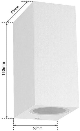 Applique Da Parete Interno Esterno Ip65 Porta Faretto Gu10 Es55b Bianco Universo