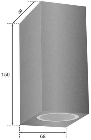 Applique Da Parete Interno Esterno Ip65 Porta Faretto Gu10 Es55g Grigio Universo