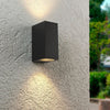Applique Da Parete Interno Esterno Ip65 Porta Faretto Gu10 Es55n Nero Universo