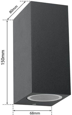 Applique Da Parete Interno Esterno Ip65 Porta Faretto Gu10 Es55n Nero Universo