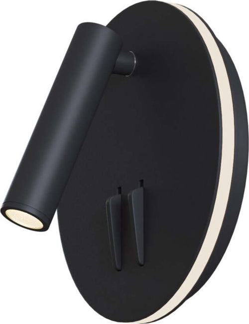 Applique-Da-Parete-Interno-Moderno-Ios-176-Alluminio-Nero-Luce-Led-Integrato-10W