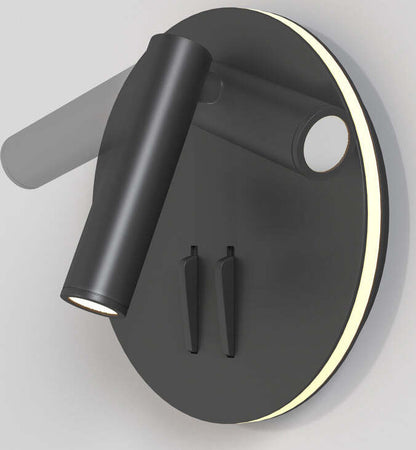 Applique-Da-Parete-Interno-Moderno-Ios-176-Alluminio-Nero-Luce-Led-Integrato-10W