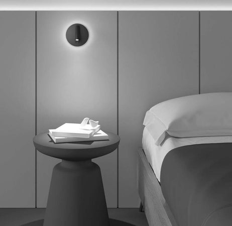 Applique-Da-Parete-Interno-Moderno-Ios-176-Alluminio-Nero-Luce-Led-Integrato-10W