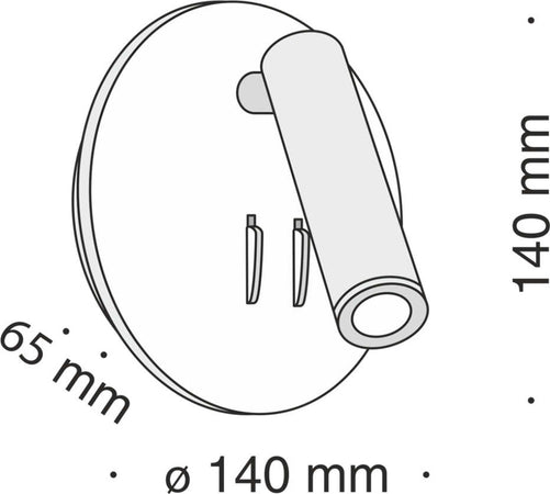 Applique-Da-Parete-Interno-Moderno-Ios-176-Alluminio-Nero-Luce-Led-Integrato-10W