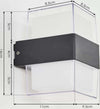 Applique-da-Parete-LED-12-Watt-220V-Lampada-NERA-3-colori-luce-DA-ESTERNO-IP65