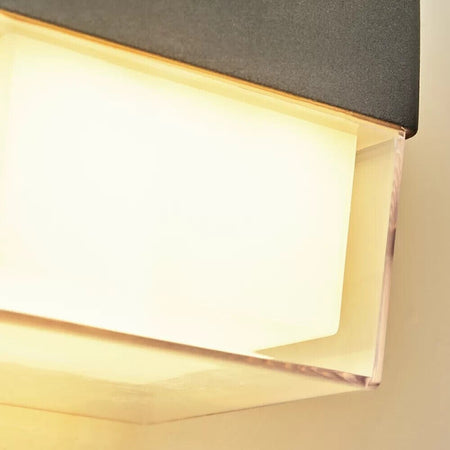 Applique-da-Parete-LED-12-Watt-220V-Lampada-NERA-3-colori-luce-DA-ESTERNO-IP65
