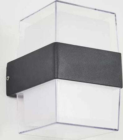 Applique-da-Parete-LED-12-Watt-220V-Lampada-NERA-3-colori-luce-DA-ESTERNO-IP65