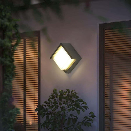 Applique-da-Parete-LED-12W-Lampada-220V-Quadrata-NERA-LUCE-Naturale-4000K-IP65