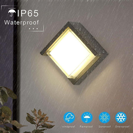 Applique-da-Parete-LED-12W-Lampada-220V-Quadrata-NERA-LUCE-Naturale-4000K-IP65