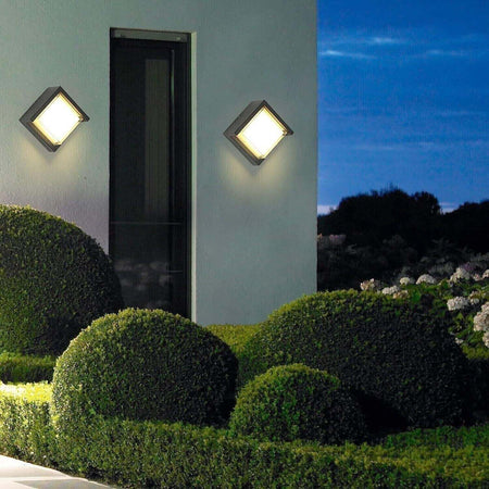 Applique-da-Parete-LED-12W-Lampada-220V-Quadrata-NERA-LUCE-Naturale-4000K-IP65