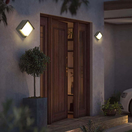 Applique-da-Parete-LED-12W-Lampada-220V-Quadrata-NERA-LUCE-Naturale-4000K-IP65