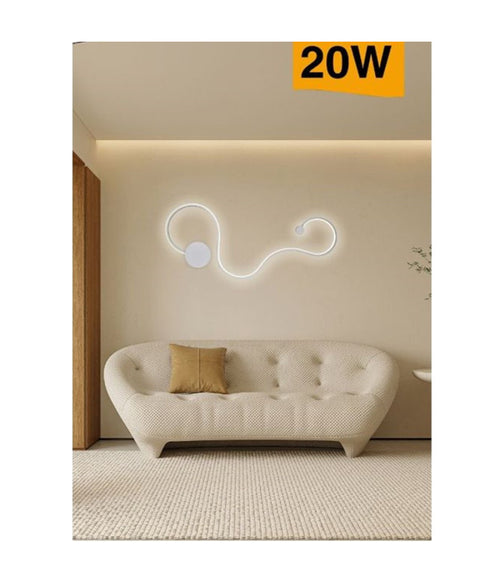 Applique Da Parete Led 20watt Ondulato Moderno Lampada 3 Modalità Di Luce E12-3c