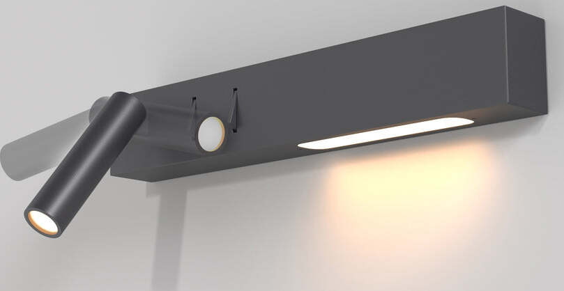 Applique-Da-Parete-Moderno-Comodo-Metallo-Nero-Luce-Led-Integrato-8W