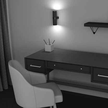 Applique-Da-Parete-Moderno-Focus-Design-Alluminio-Nero-2-Luci-Gu10-7W