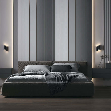 Applique-Da-Parete-Moderno-Kilt-Alluminio-Nero-Luce-Led-Integrato-10W