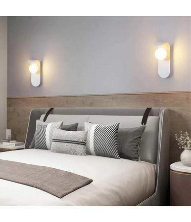 Applique Da Parete Moderno Lampada Decorativa In Metallo Con Sfera Vetro G9 Aq46