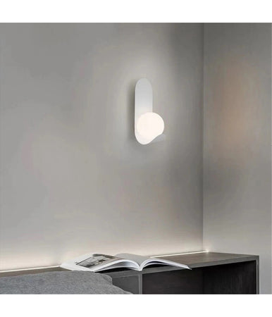 Applique Da Parete Moderno Lampada Decorativa In Metallo Con Sfera Vetro G9 Aq46