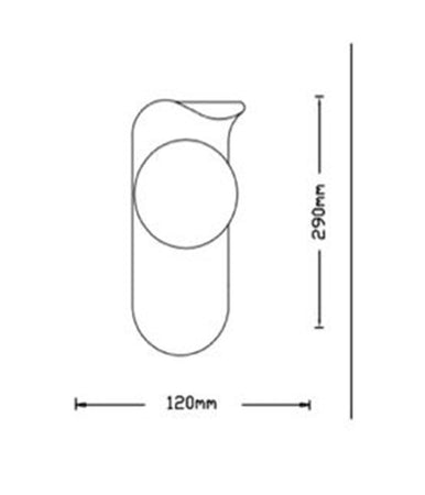 Applique Da Parete Moderno Lampada Decorativa In Metallo Con Sfera Vetro G9 Aq46