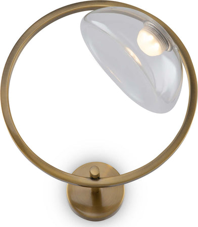Applique-Da-Parete-Moderno-Lunare-Metallo-Ottone-Vetro-Led-5W